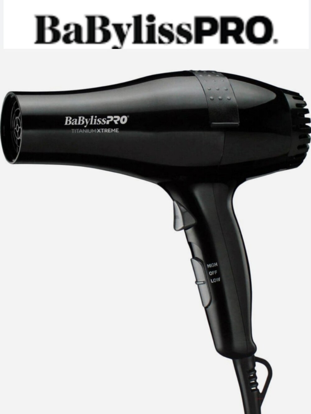 BaBylissPRO Titanium Xtreme Professional Turbo Dryer- Black